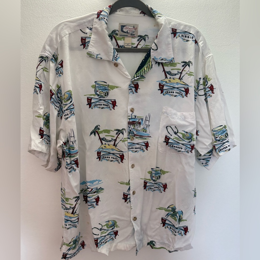 Bluewater Wear Surf & Turf Hawaiian Shirt XL
